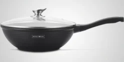 Wokpan marmeren coating 30 cm zwart